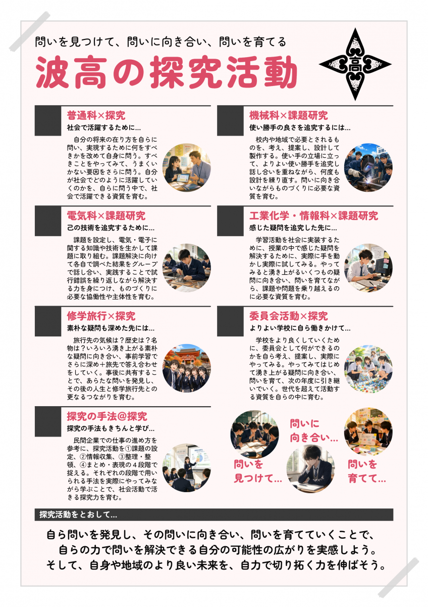 波崎高校で実施されている探究活動の紹介